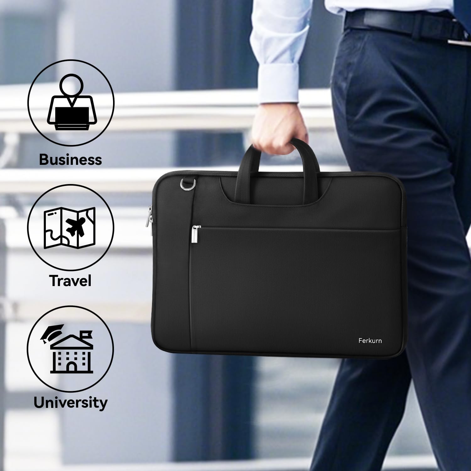 Thumbnail 5 de Ferkurn Laptop Bag 17.3 inch slim briefcase 💼