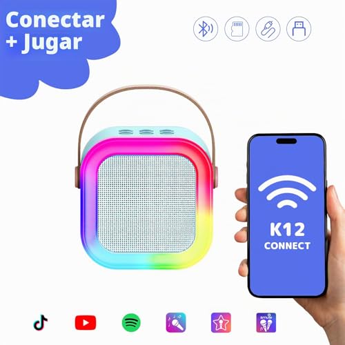Detalle de Fede Karaoke: 2 micrófonos infantiles con Bluetooth, luces LED y efectos de voz