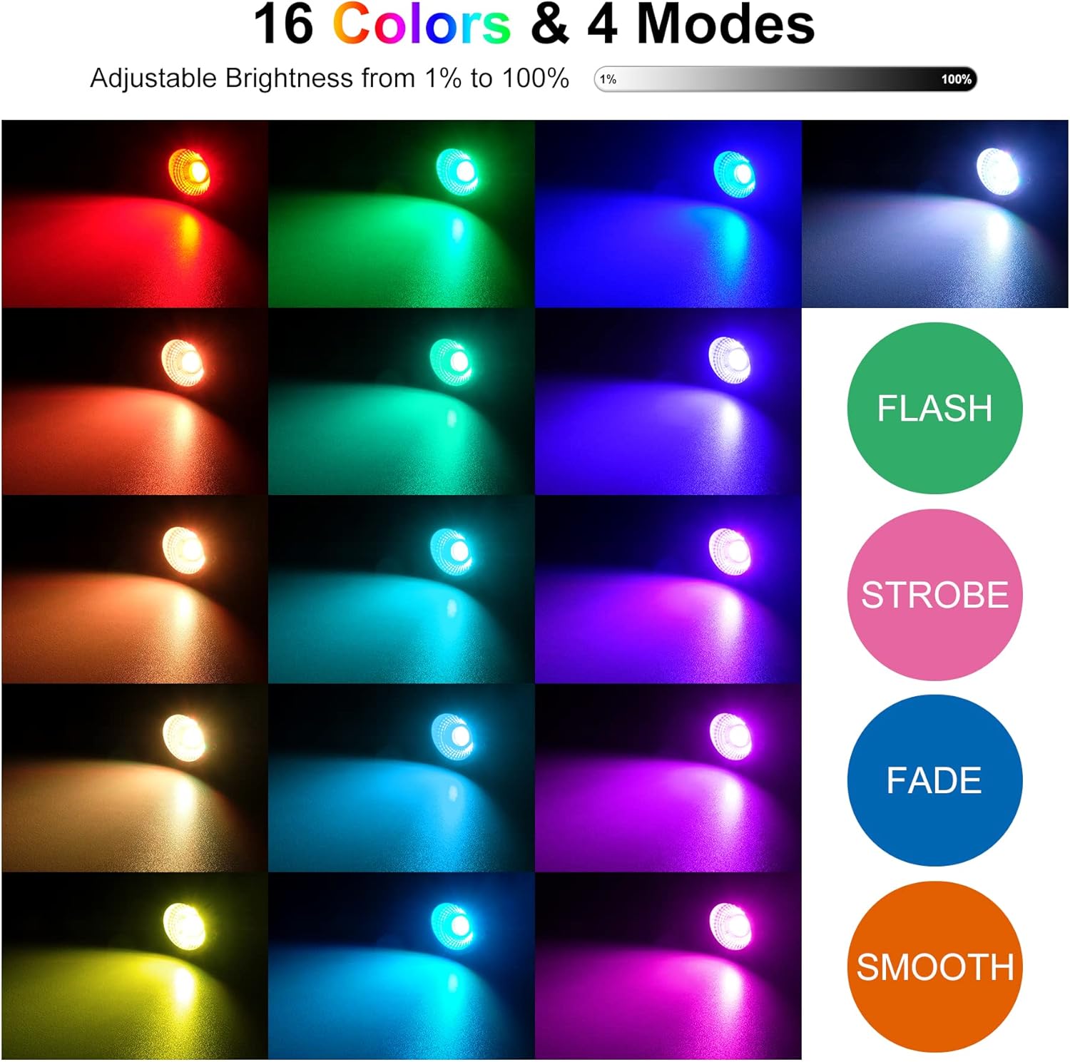 Thumbnail 1 de NATPOW Garden Lights mains-powered RGB spot lights with remote (IP65, 4-in-1)