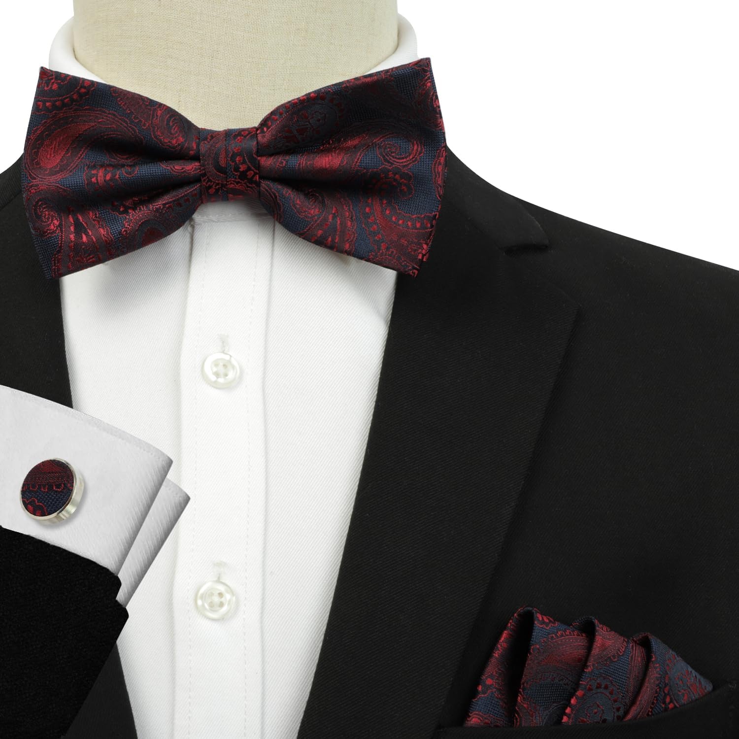 Thumbnail 1 de PAPA LEGGENDA Paisley Pre-Tied Bow Tie, Silk Blend
