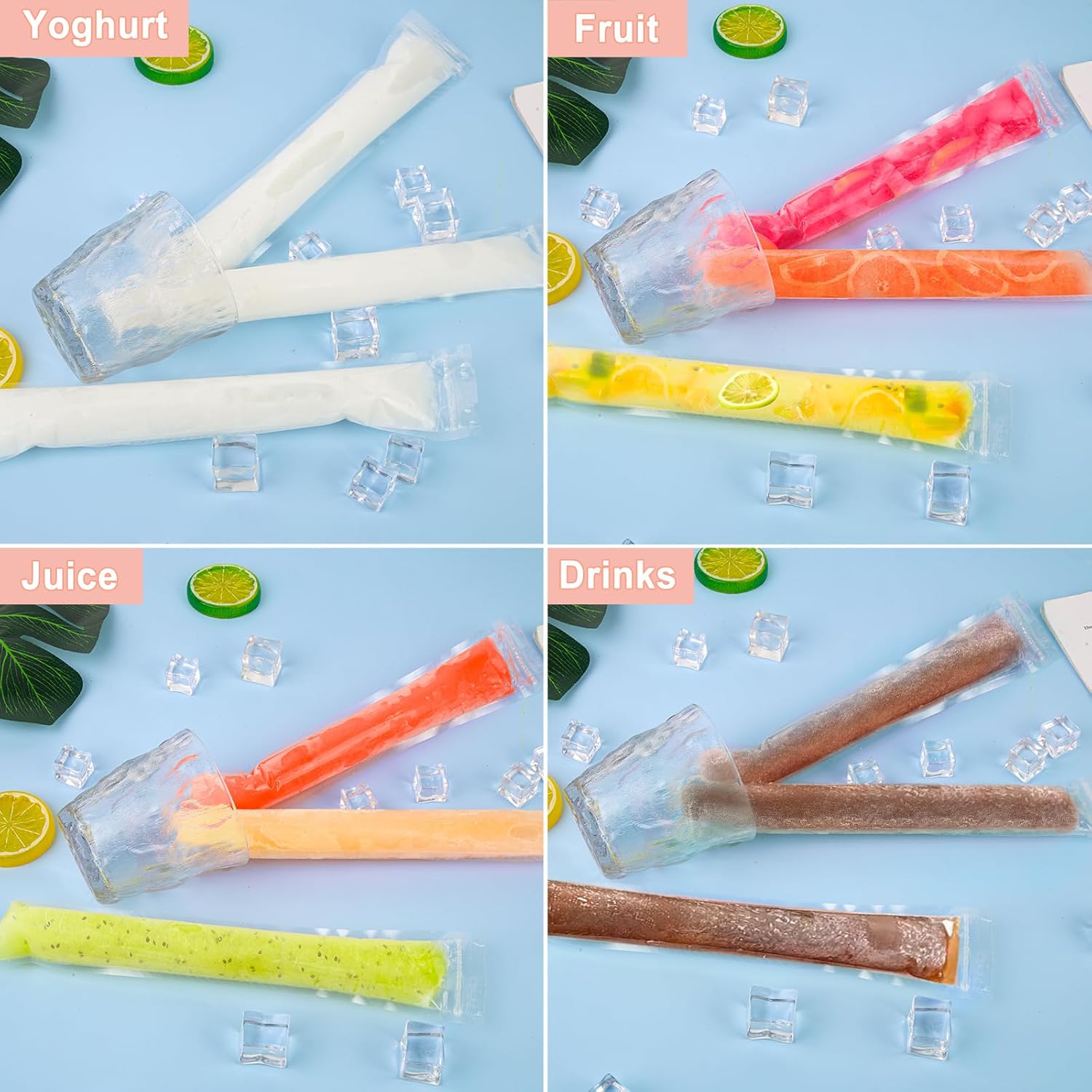 Thumbnail 4 de 100 Piezas Bolsas para Helados con Sujetadores y Embudo