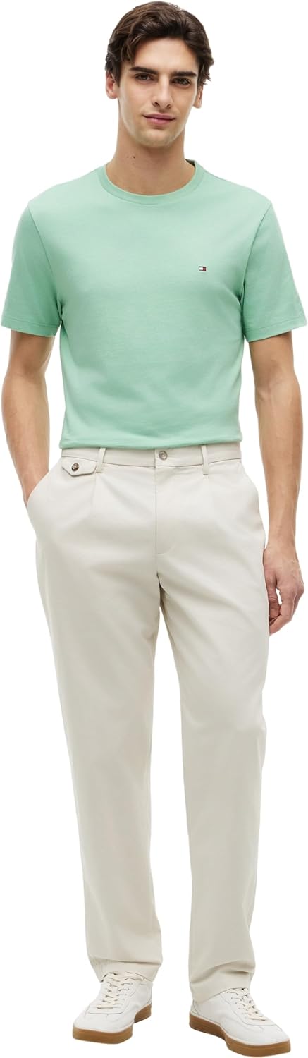 Detalle de Tommy Hilfiger Men’s Short Sleeve Round Neck Seasonal Solid T-Shirt