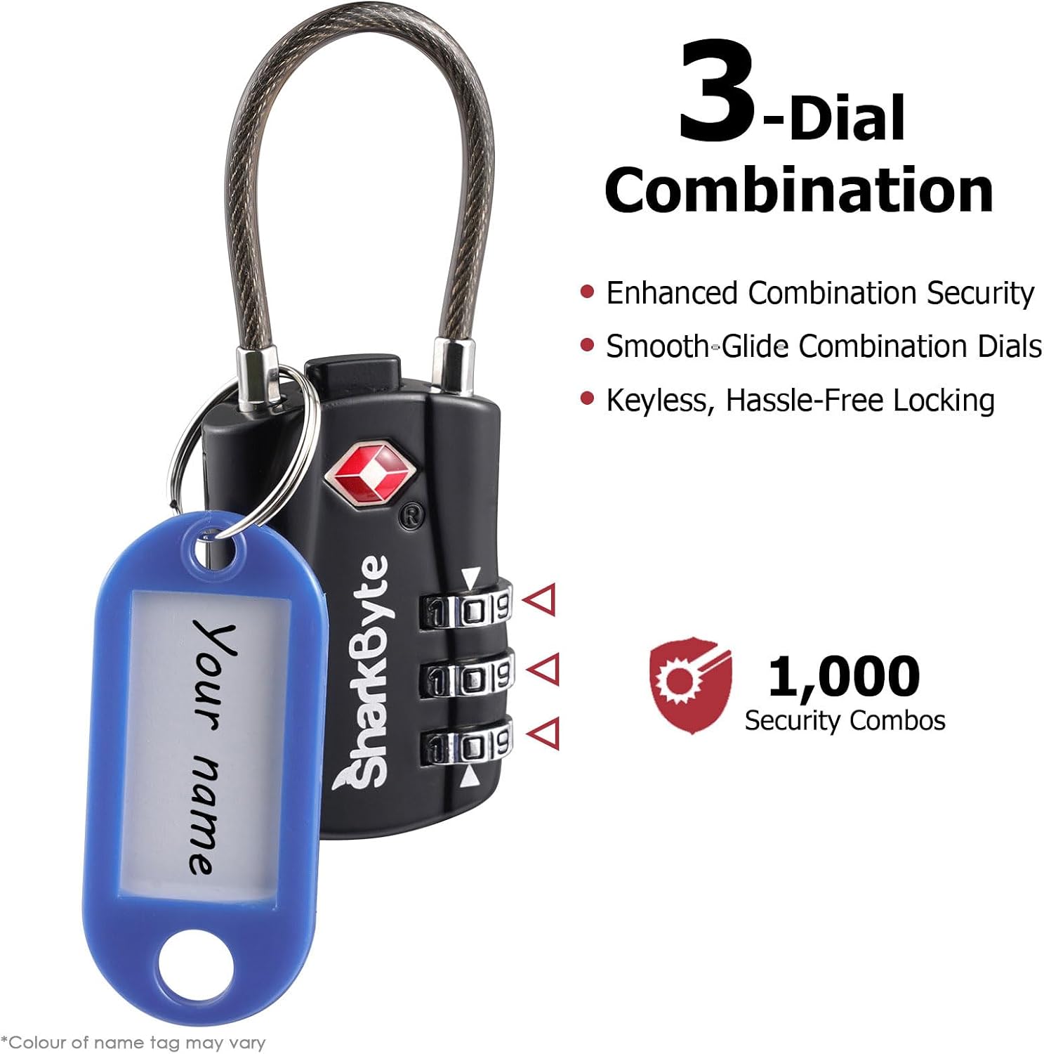Detalle de TSA approved luggage locks 9.5cm cable, 2 pack