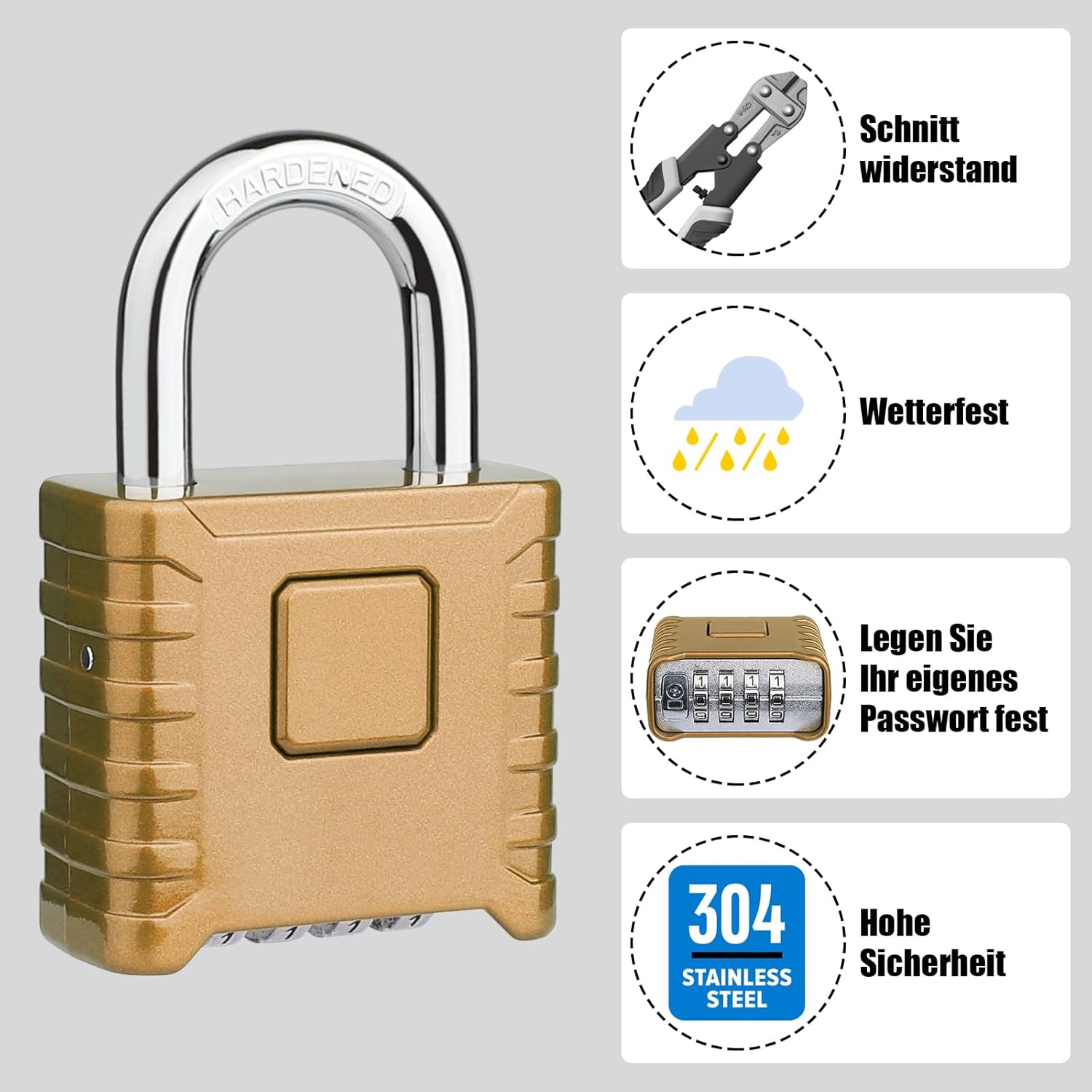 Thumbnail 5 de Diyife Schwer Zahlenschloss 52MM 4-stellig