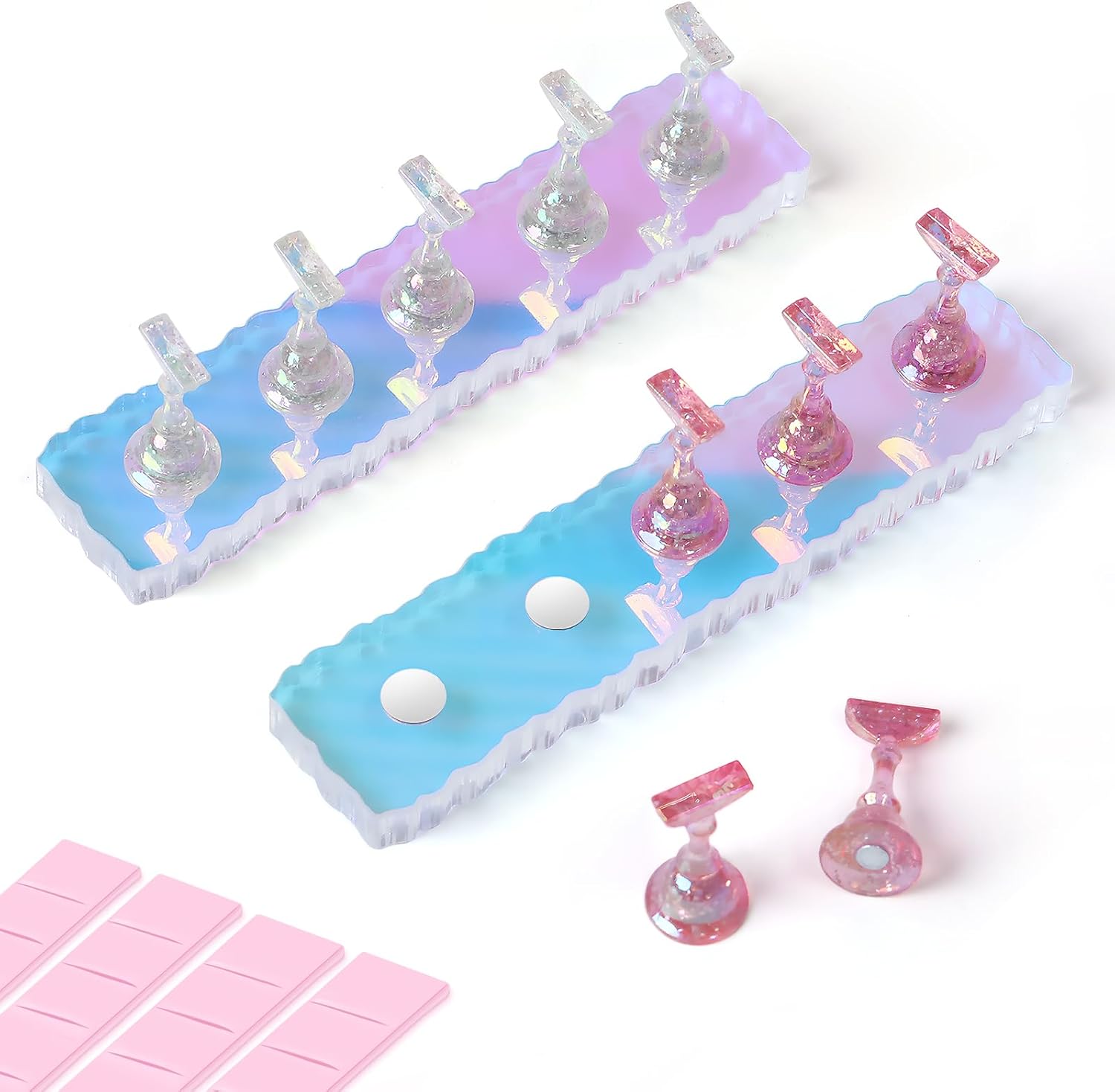 Detalle de ANGNYA 2 Set Nail Stand – Aurora Nail Holder for Painting and Display (Flower 2)