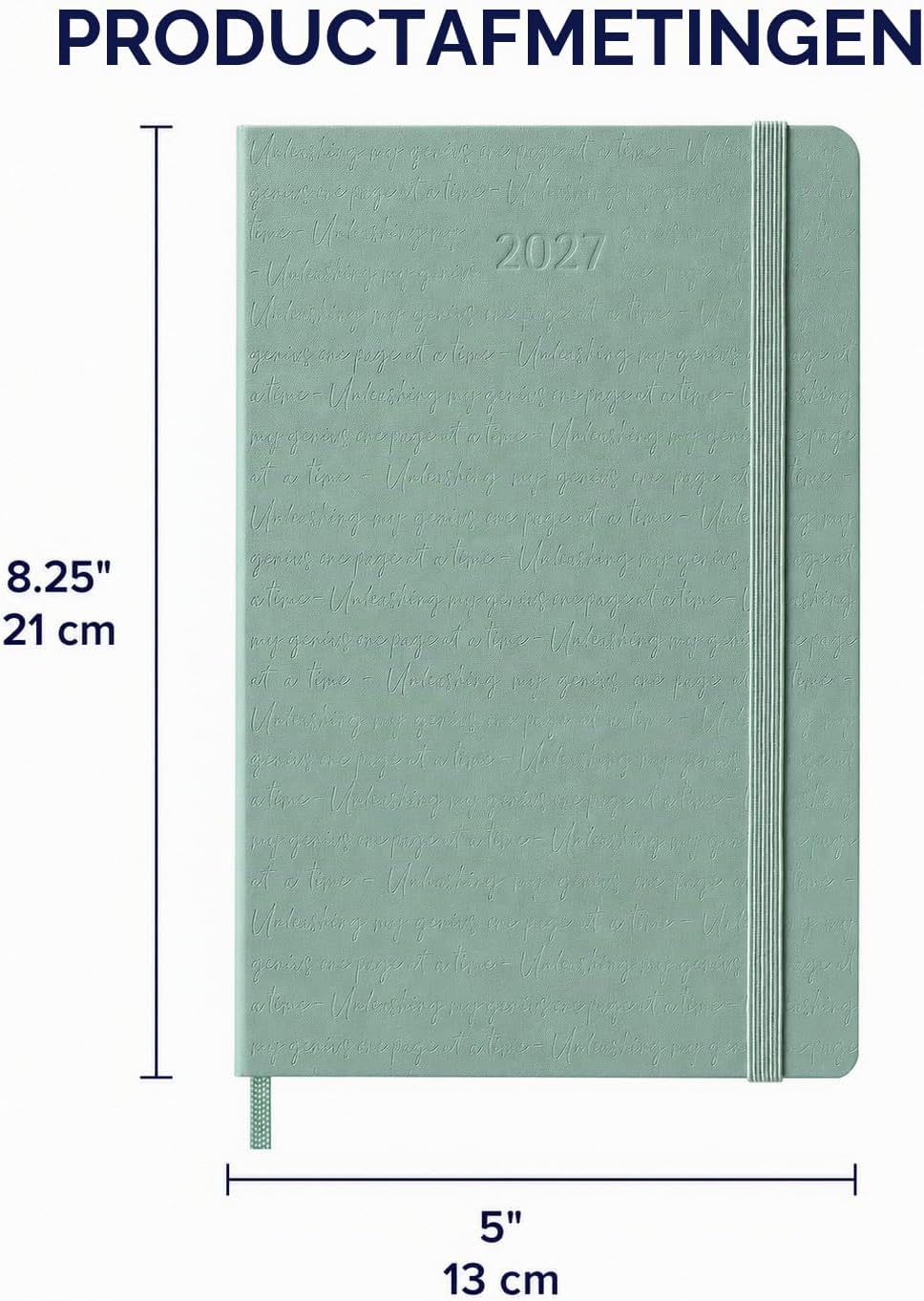 Detalle 2 de Moleskine DHK812WN3Y27 weekplanner 2027, harde kaft, saliegroen, 13 x 21 cm