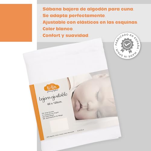 Detalle de TI TIN Pack 2 Sábanas Bajeras Cuna 60x120 cm