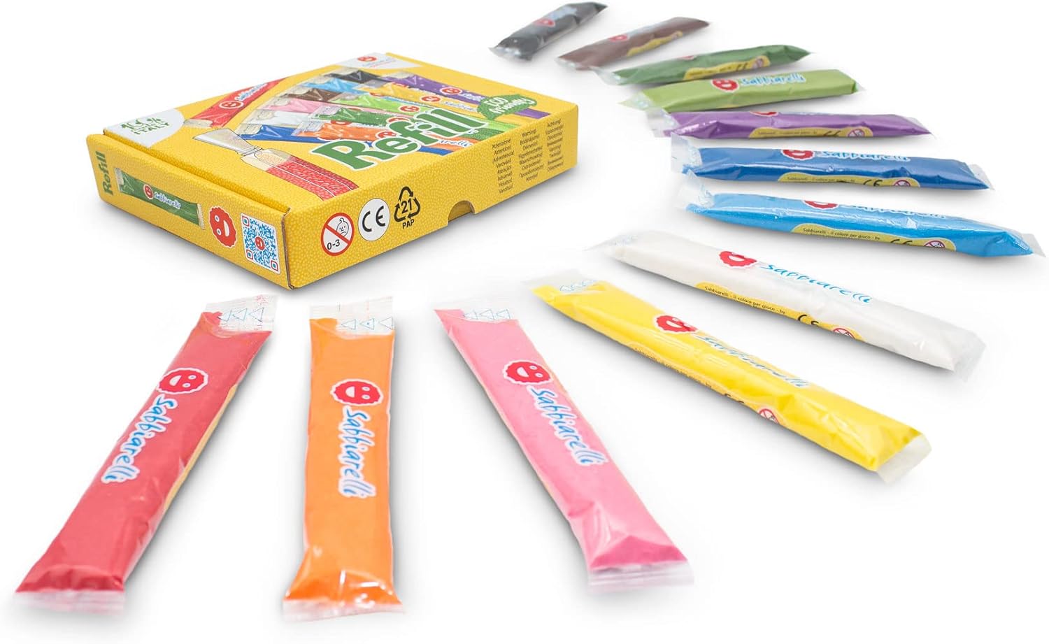 Detalle de Sand-it For Fun – Refill: 12 Buste da 50 g di sabbia colorata, Made in Italy
