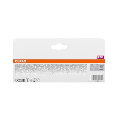 Detalle 2 de Osram LED BASE MR16 – Vorteilspack 5× Niedervolt-LED mit GU5.3, 3,8 W, warmweiß 2700 K, nicht dimmbar