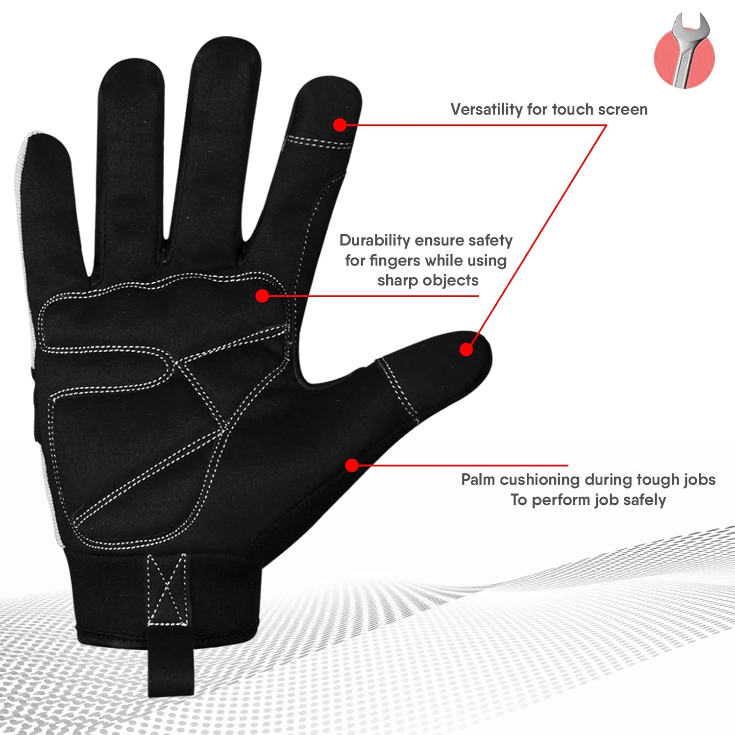 Thumbnail 1 de SAWANS Safety Work Gloves Padded Palm S 🧤