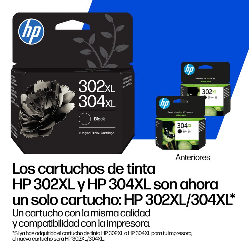Detalle 2 de HP 302XL/304XL Cartucho de Tinta Negro Original para DeskJet, ENVY y OfficeJet