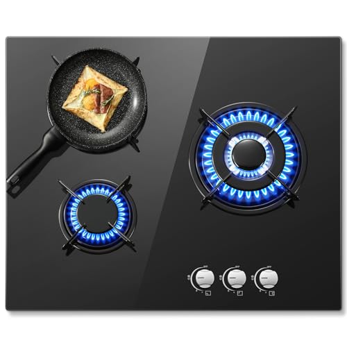 Detalle de SNDOAS Placa de Gas Butano 3 Fuegos 60 cm: potencia y versatilidad para cocina interior y exterior