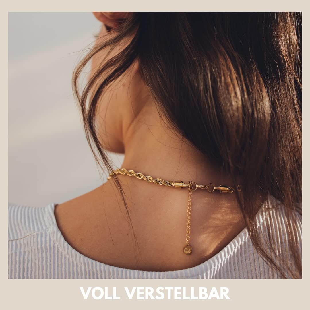 Thumbnail 5 de GD GOOD.designs Königskette Gold für Damen – wasserfester Edelstahl (18K vergoldet), gedrehte Kordelkette ohne Anhänger