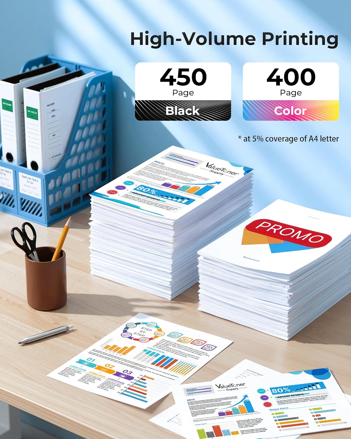 Detalle de Valuetoner Supply PG-275XL/CL-276XL Remanufactured Ink Cartridges, 2-Pack