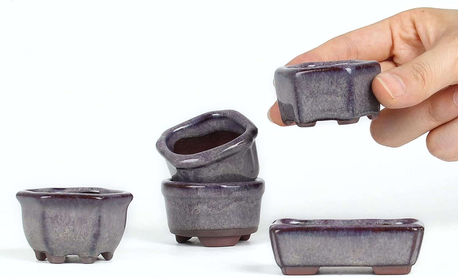 Thumbnail 2 de Happy Bonsai 10 Mini Glazed Pots 4.5cm
