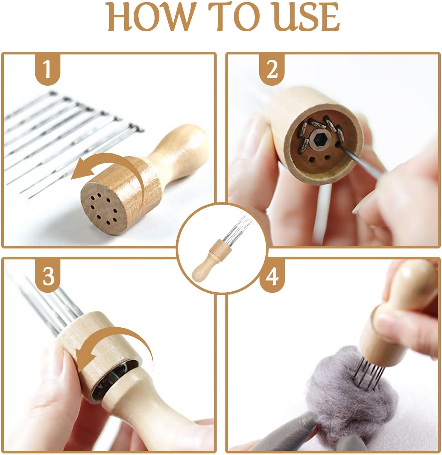 Thumbnail 2 de Redamancy 36Pcs Wool Felting Needle Tools kit (3 needle sizes) with wooden handle