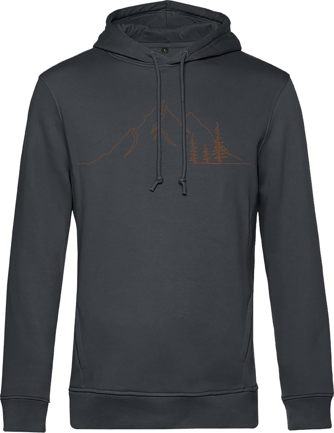 Detalle de Berg-Gipfel Bio Berg-Pullover: Unisex Outdoor Hoodie aus 80% Bio-Baumwolle / 20% Recycling-Polyester