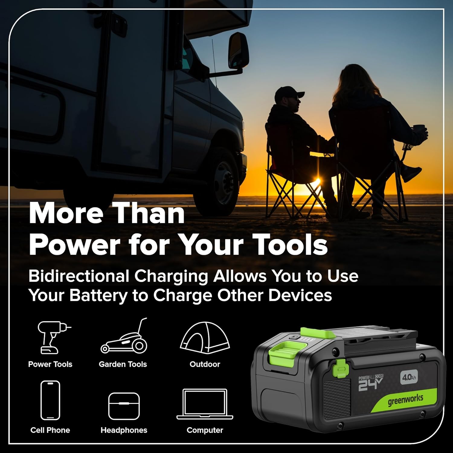 Detalle de Greenworks Set utensili cordless 24V da 4 pezzi: avvitatore/trapano brushless, avvitatore a impatto e sega circolare da 6,5”