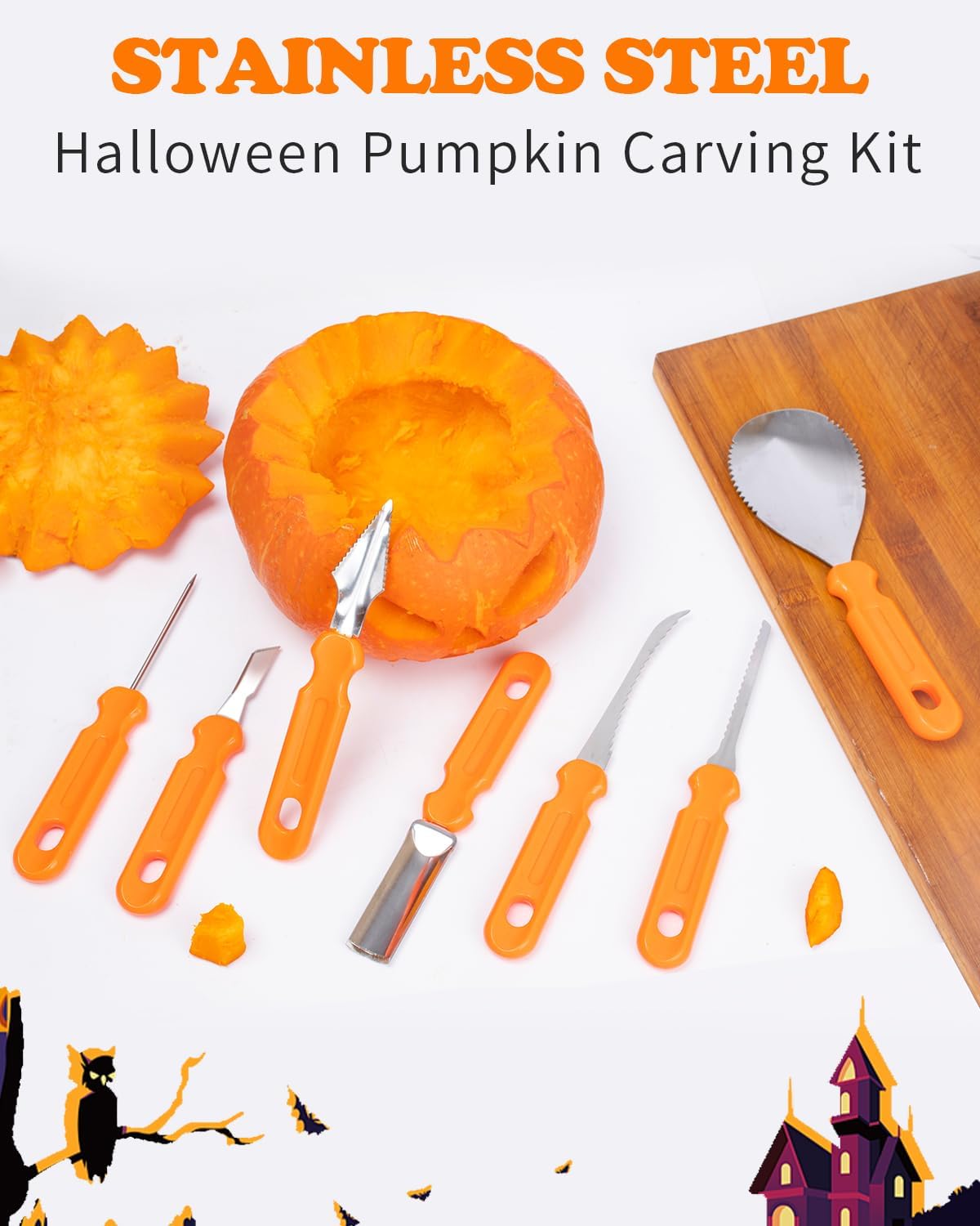 Detalle de Pumpkin Carving Tool Kit, Stainless Steel
