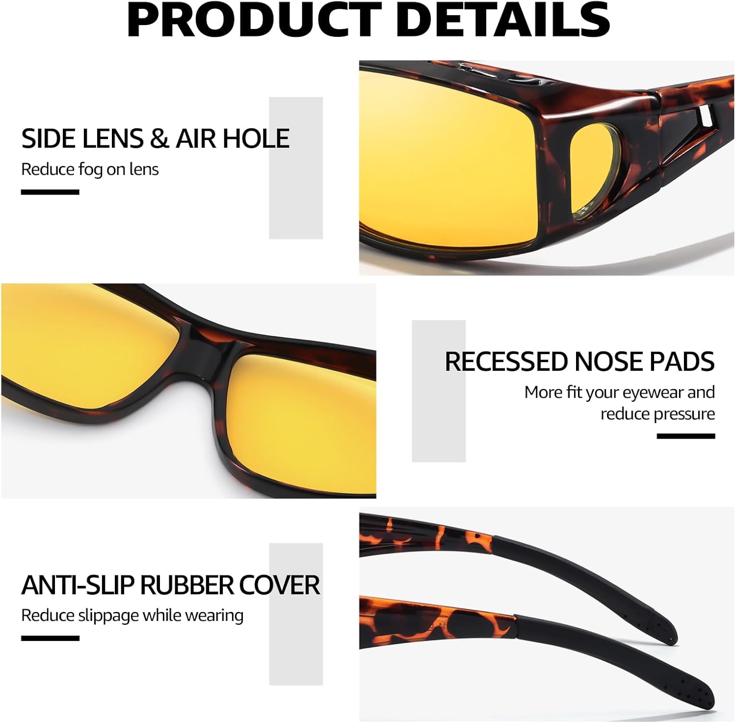 Thumbnail 6 de LVIOE 2er Set Nachtsichtbrille mit gelben TAC-Gläsern (polarisiert) im Fit-Over-Design