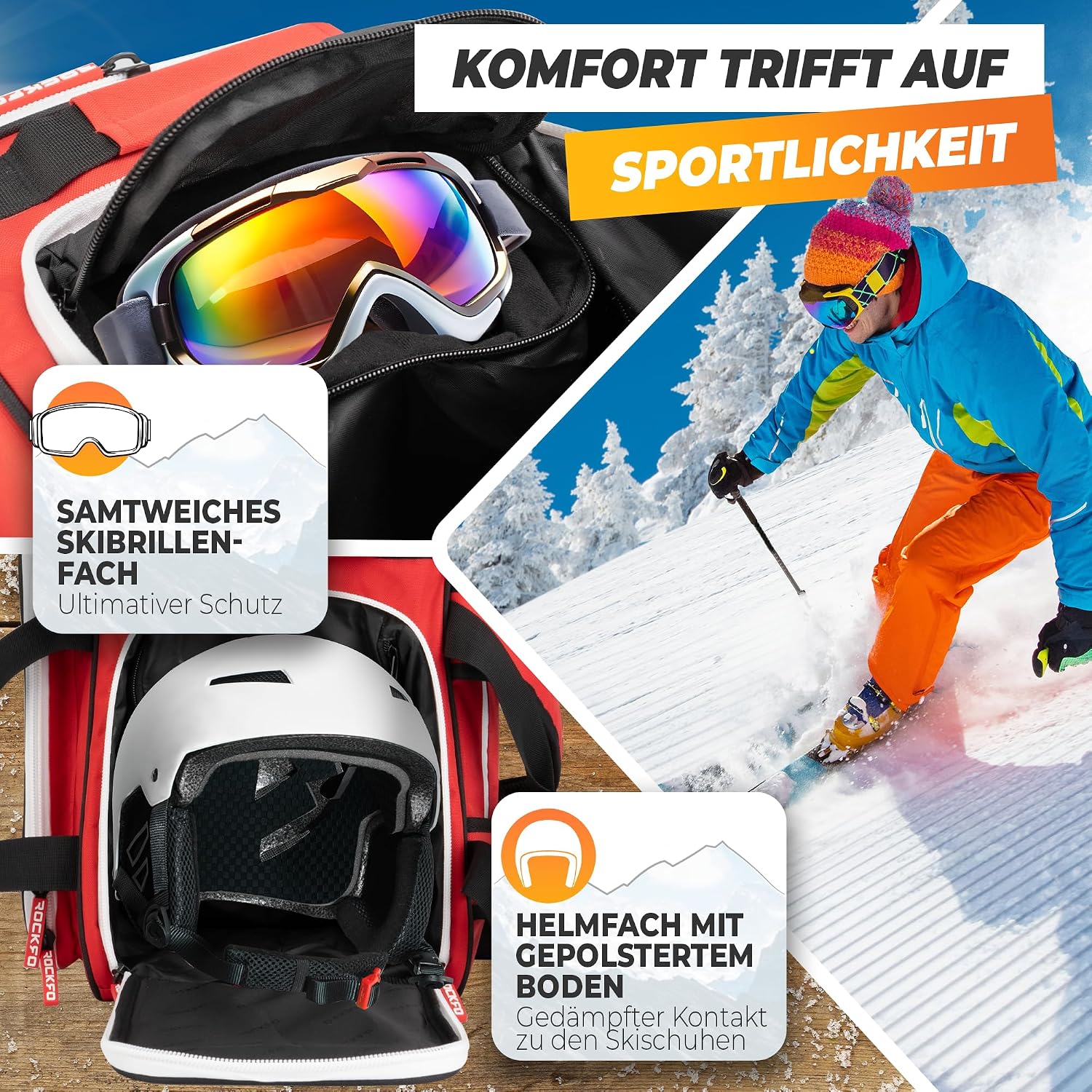 Detalle 2 de ROCKRO Skischuhtasche 49L
