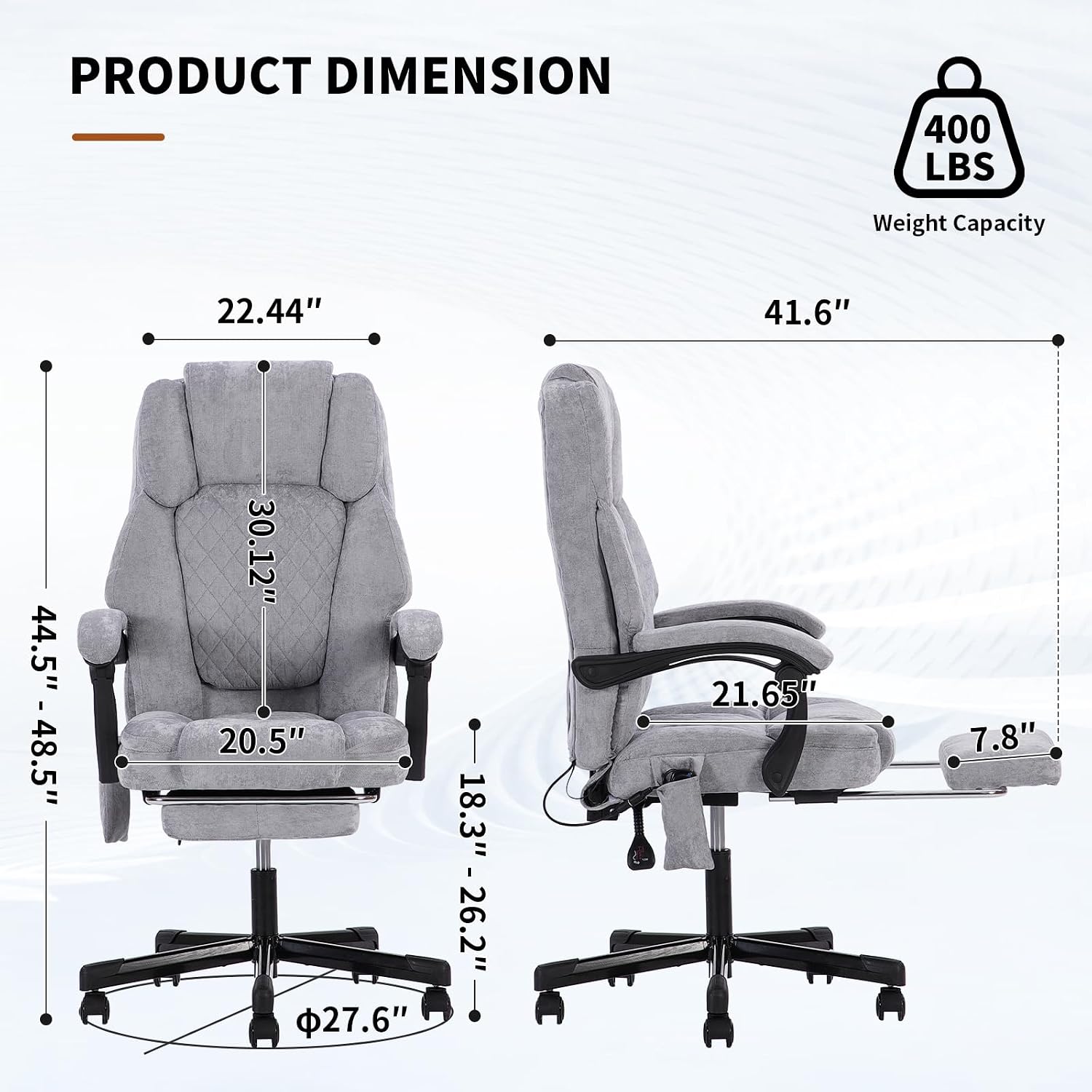 Detalle 2 de Zuacs Massage Office Chair, 400 lb