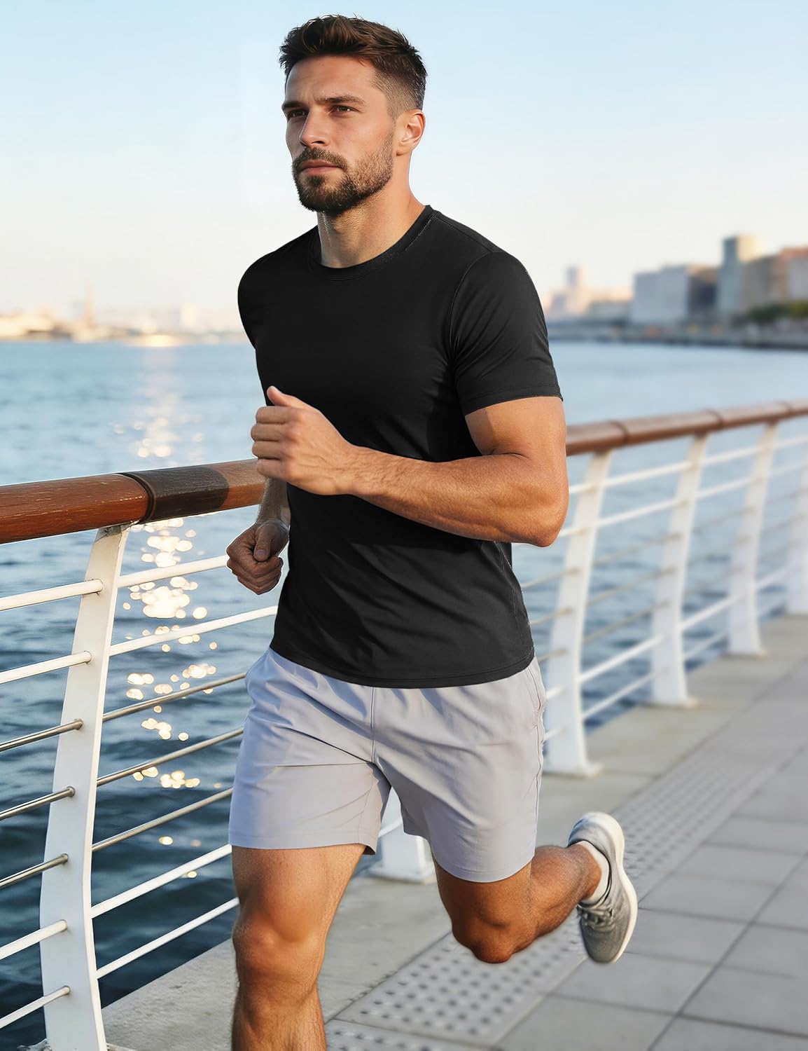 Detalle de MAGCOMSEN Men's Short Sleeve UPF 50+ T-Shirt – Quick Dry Athletic Tee