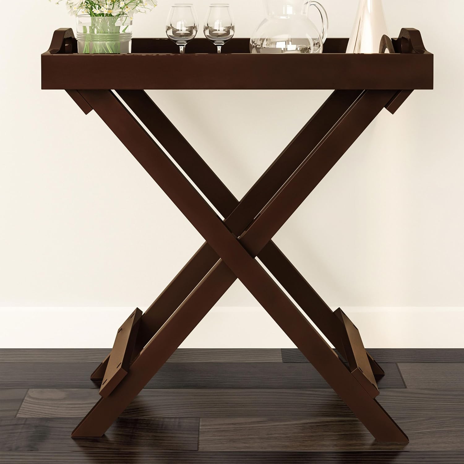 Detalle 2 de Lavish Home Folding TV Tray Tables, Brown
