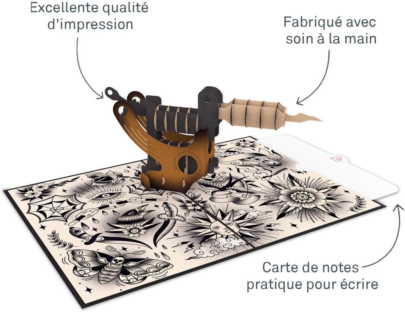 Thumbnail 1 de papercrush® Carte pop-up machine à tatouer 3D (carte de vœux anniversaire) pour amateurs de tatouage