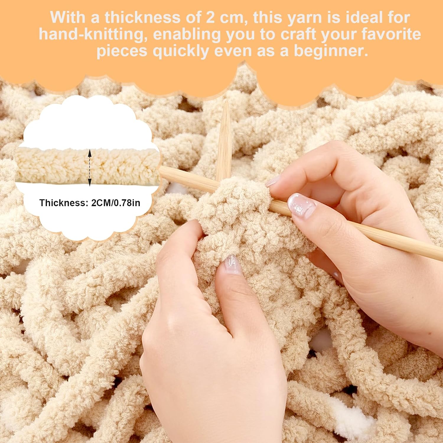 Detalle 2 de Chunky Yarn 250g x2 soft wool for blankets