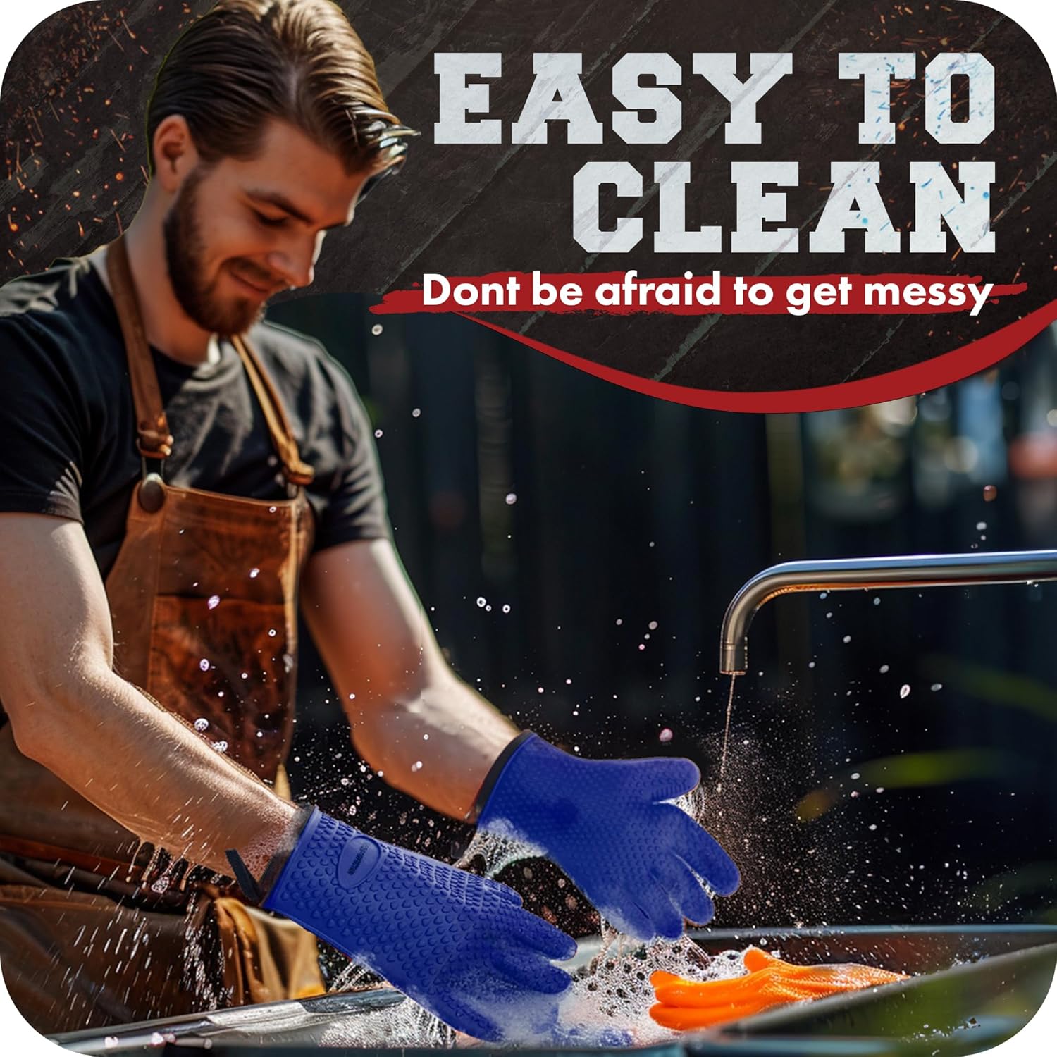 Thumbnail 5 de KITCHEN PERFECTION Silicone Smoker Oven Gloves 3-pc set