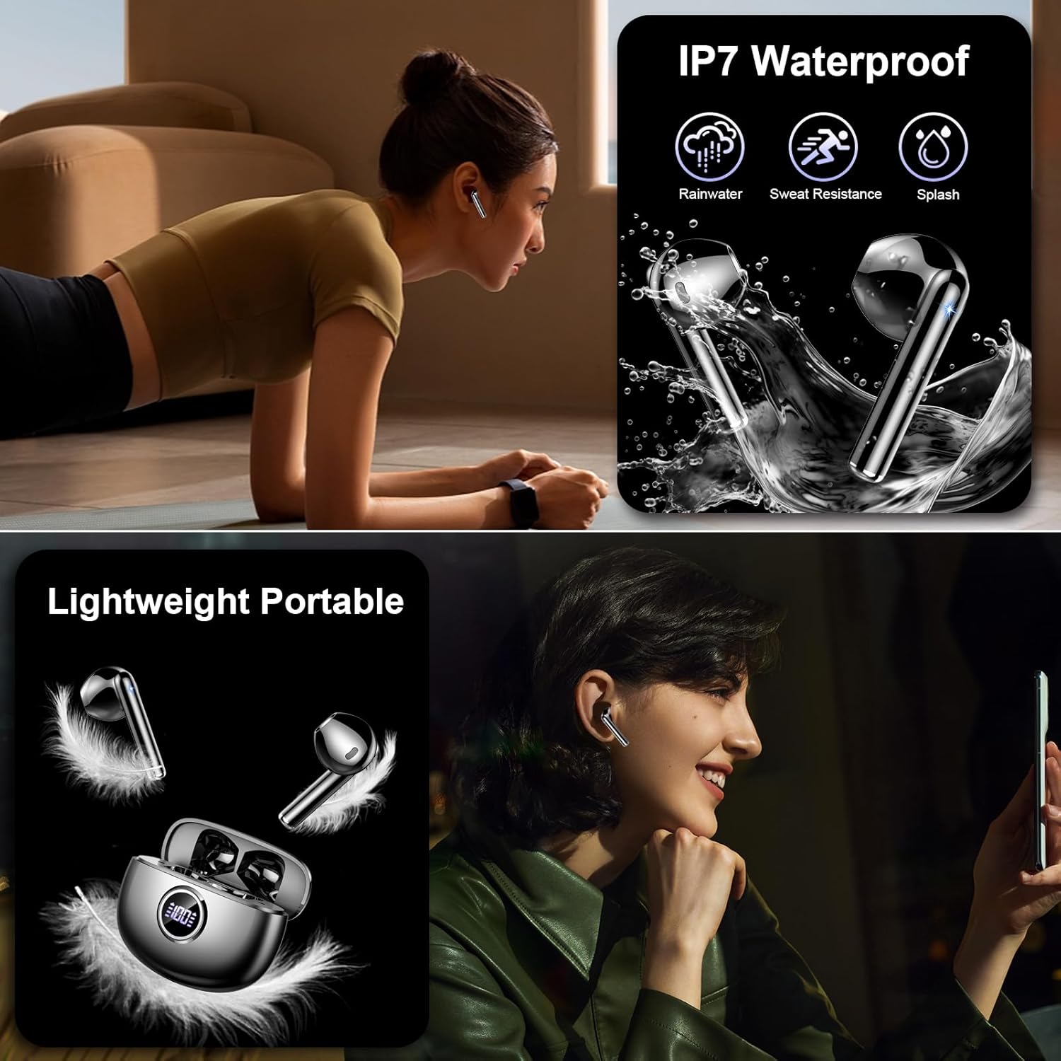 Thumbnail 6 de Cuffie Bluetooth 2026 con 4 microfoni ENC, audio HiFi stereo e autonomia fino a 40 ore