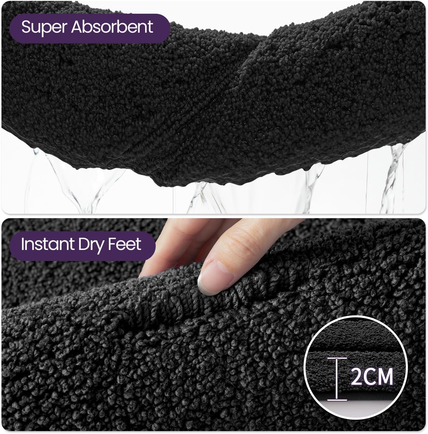 Thumbnail 6 de DEXI Bath Mat 60 x 110 cm: Extra Soft Microfibre, Non‑Slip Backing