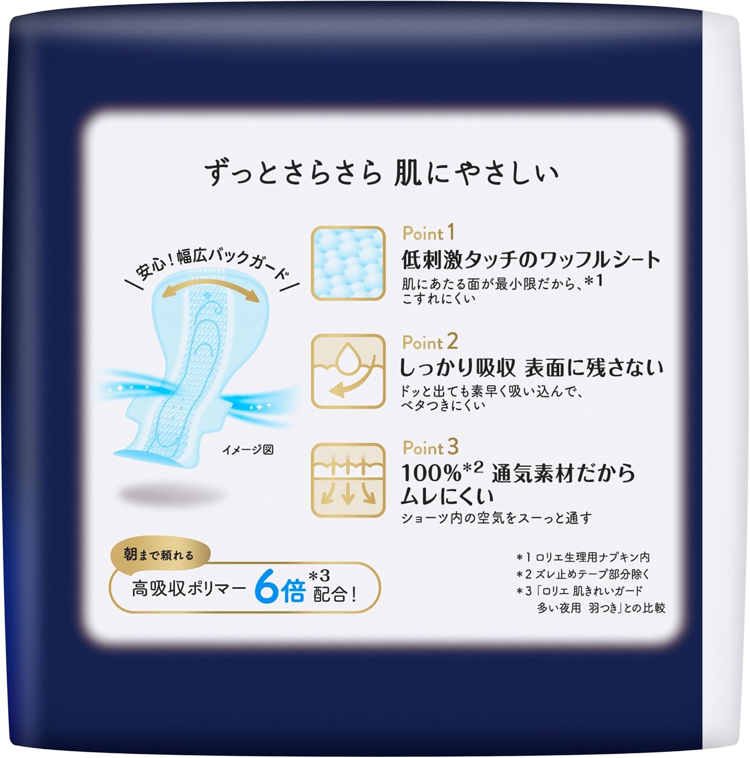 Thumbnail 1 de ロリエ しあわせ素肌 超スリム 特に多い夜用 生理用ナプキン 40cm・羽つき 27個セット
