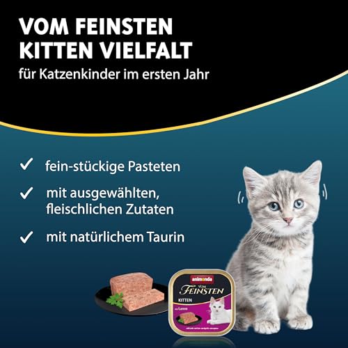 Detalle de animonda Vom Feinsten Kitten Vielfalt für Katzenkinder – Nassfutter ohne Getreide (32 x 100 g)