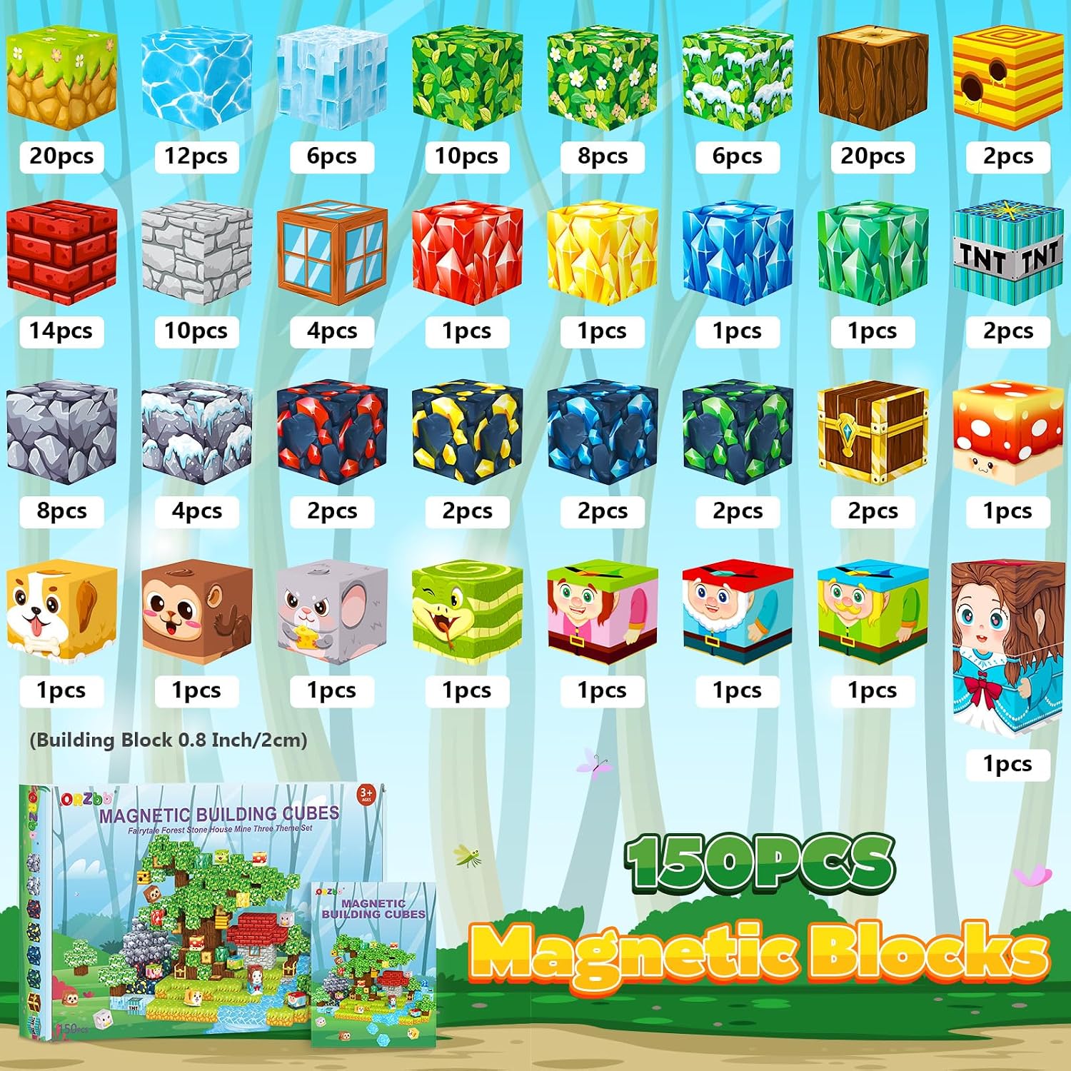 Detalle 2 de ORZbb 150PCS Magnetic Blocks set for kids 🧩