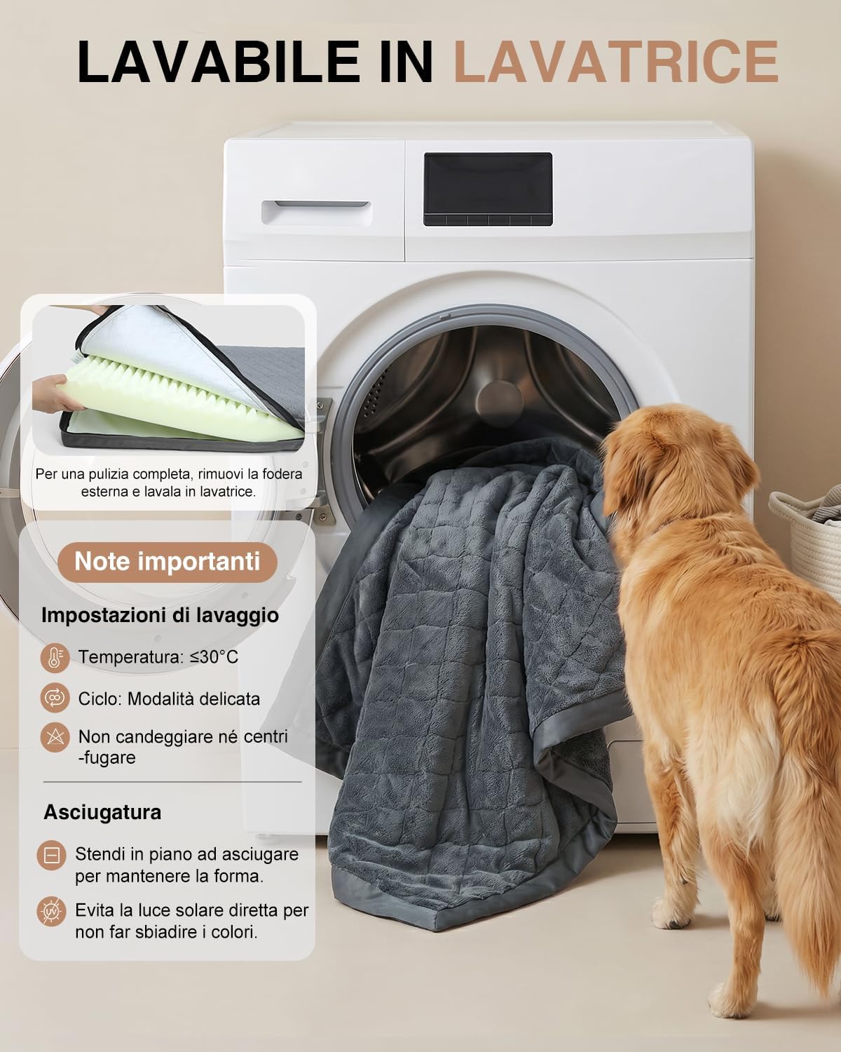 Thumbnail 6 de Favodormir Cuccia Cane Interno Taglia Grande XL-119x73x9cm: Cuccia impermeabile e sfoderabile per cani grandi