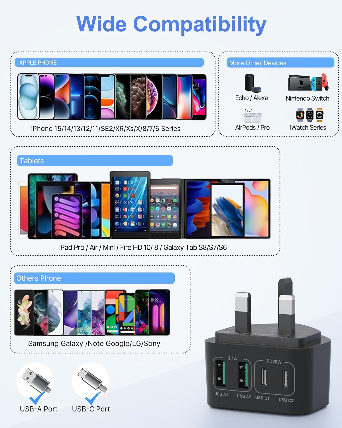 Thumbnail 6 de USB-C fast charger 40W 4 port 2-Pack