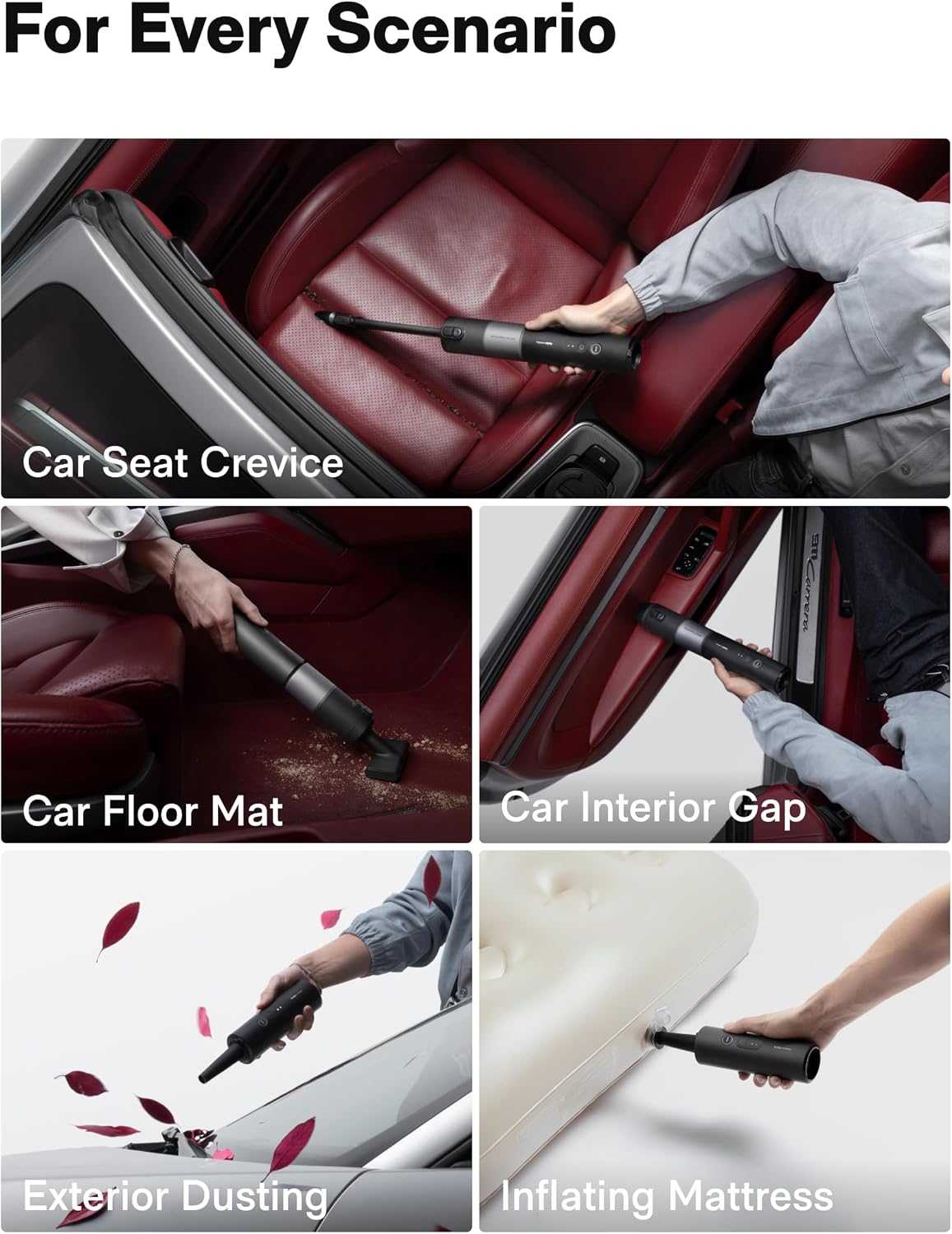 Thumbnail 4 de HOTO Cordless Car Vacuum, 180 ml Dust Cup