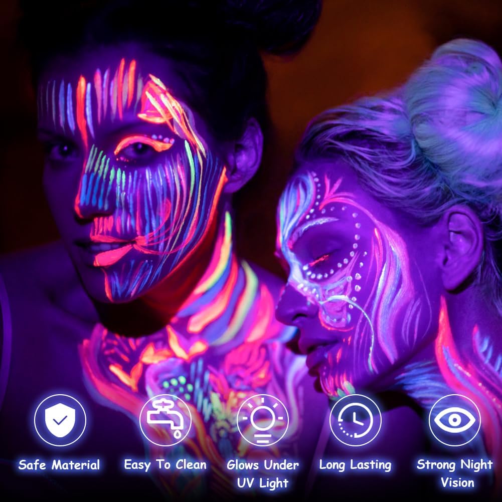 Thumbnail 1 de URAQT Body Paint Neon 8 colori trucco 🎨