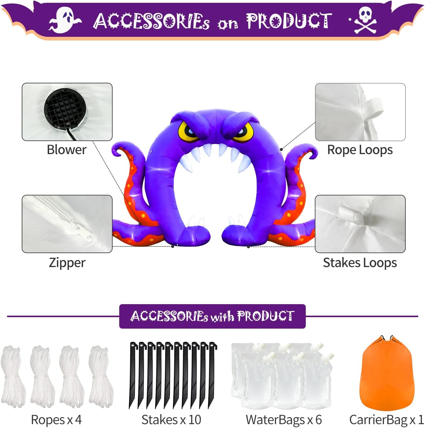 Detalle de DomKom Halloween Inflatable Archway, 16FT