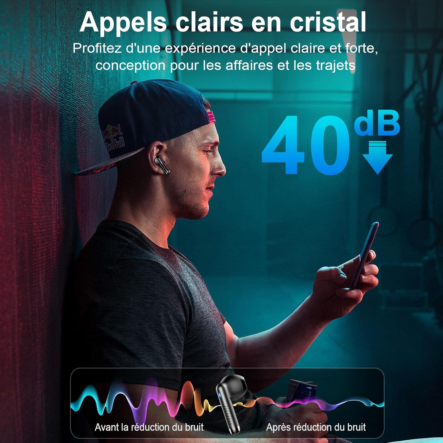 Thumbnail 2 de Ecouteurs Bluetooth sans Fil J52 — Bluetooth 5.4, réduction ENC et 42 h d’autonomie IP7