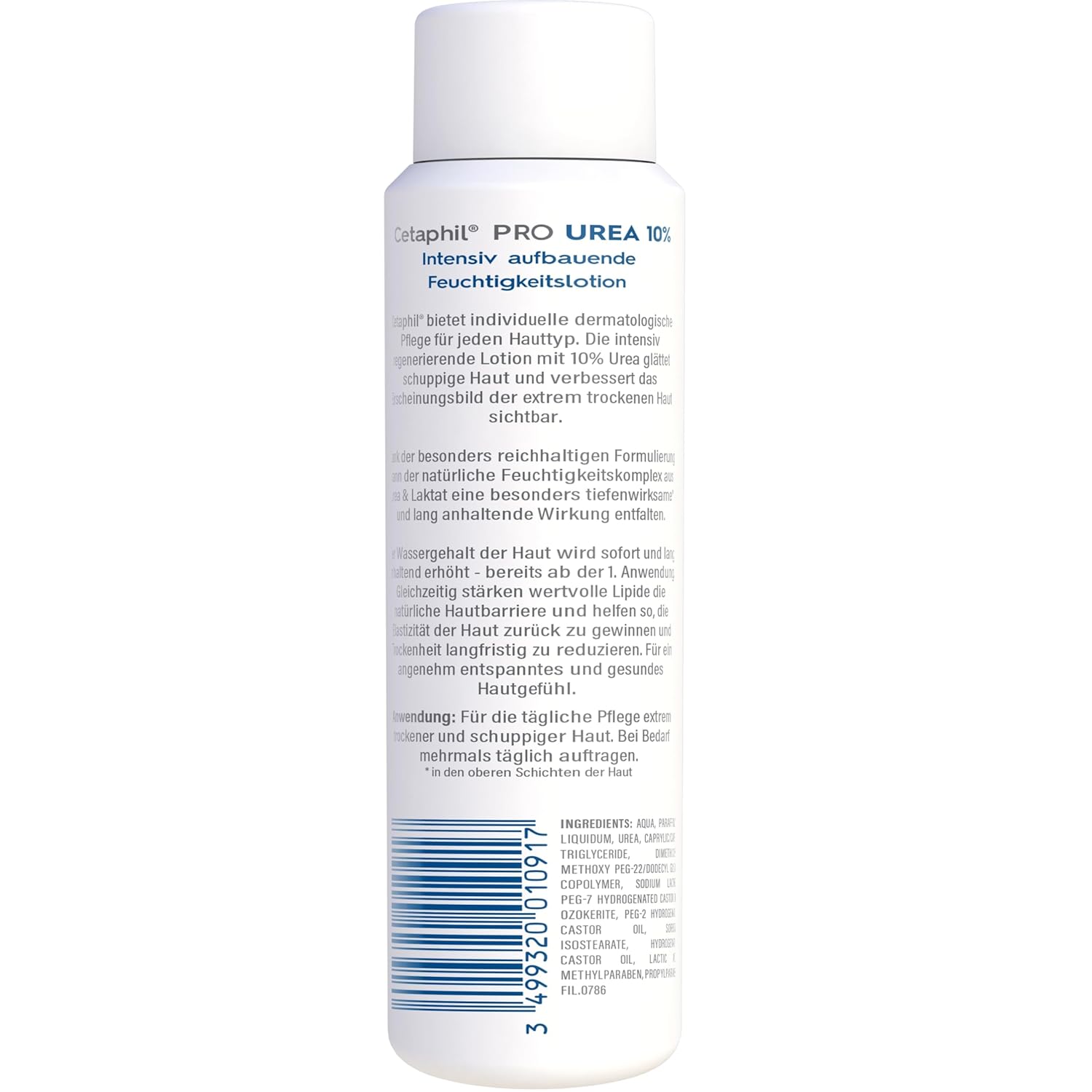 Detalle de CETAPHIL PRO Urea 10% Intensivaufbauende Feuchtigkeitslotion, 500 ml – Für extrem trockene Haut