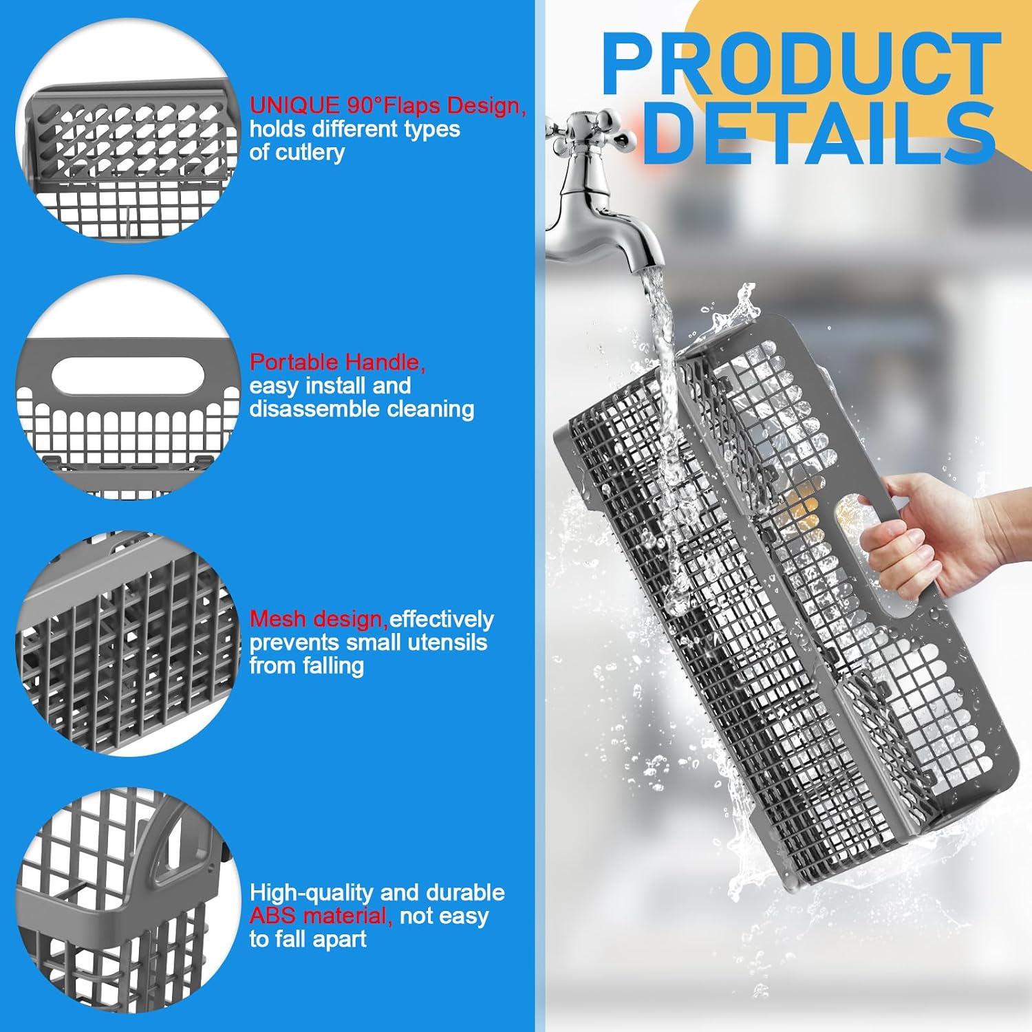 Detalle de WP8562043 / 8531233 Dishwasher Silverware Basket, 7 Compartments, ABS