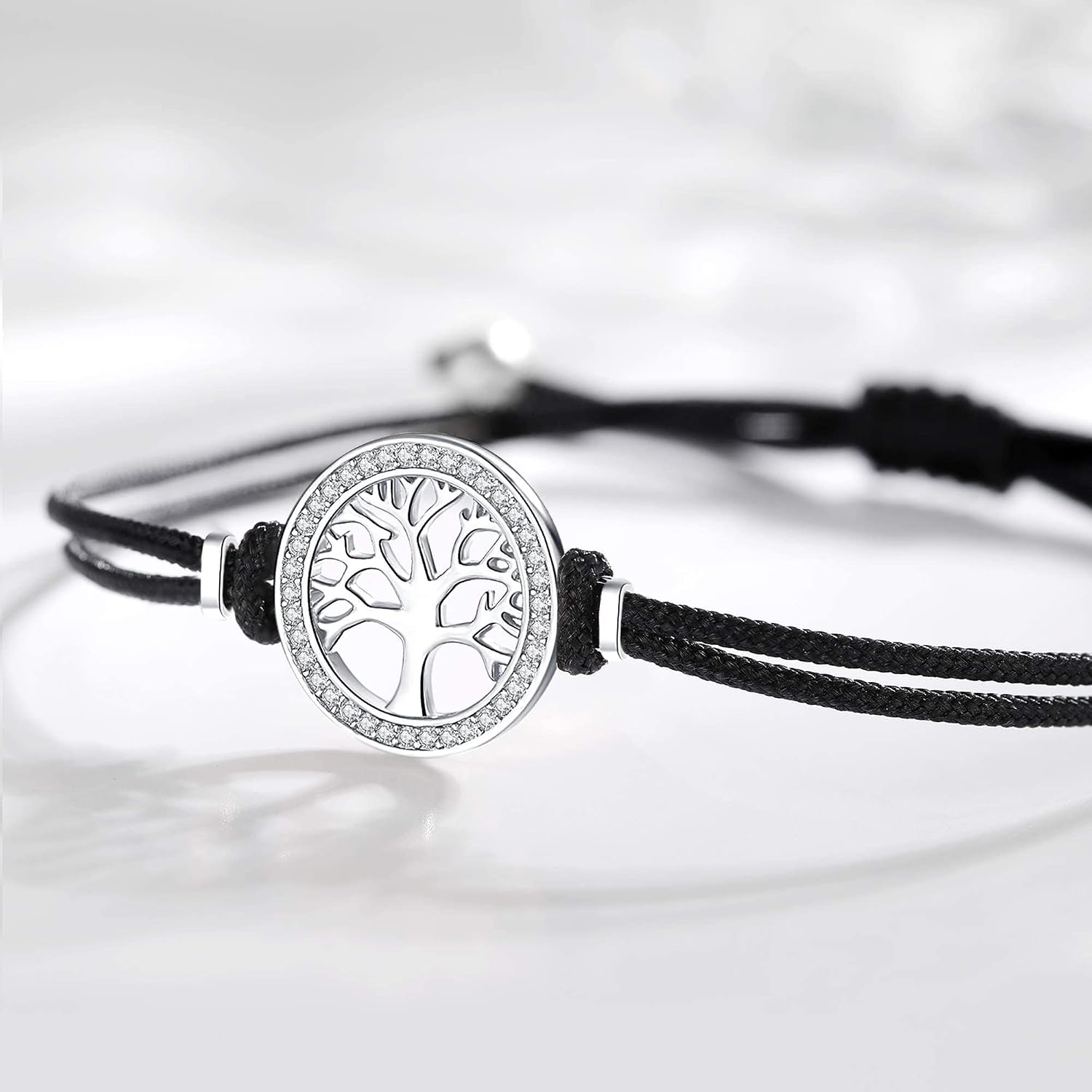 Detalle de Bracelet Arbre de Vie Jrêveinfini en argent 925 S pour femme, enfant, porte-bonheur – réglable