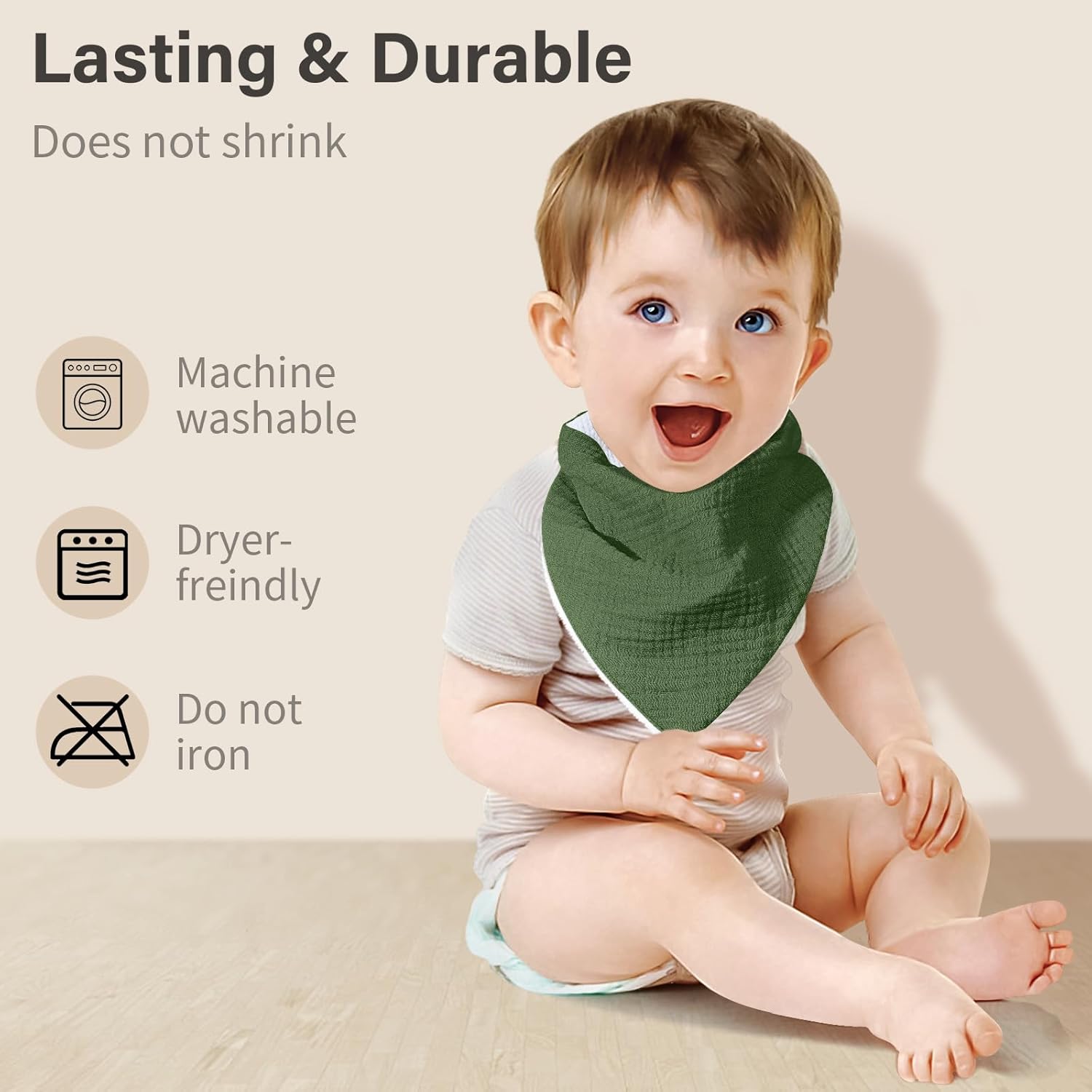 Thumbnail 3 de NISXABEBE 6er-Set Baby-Lätzchen aus Musselin mit verstellbaren Druckknöpfen – für Junge und Mädchen