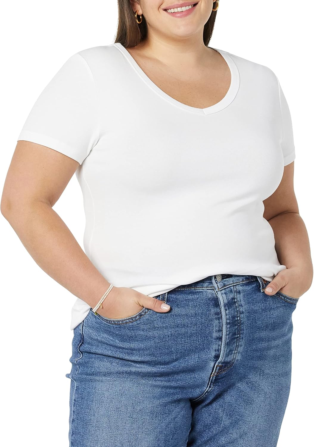 Thumbnail 1 de Amazon Essentials Damen Basic T-Shirt mit V-Ausschnitt – Schmale Passform