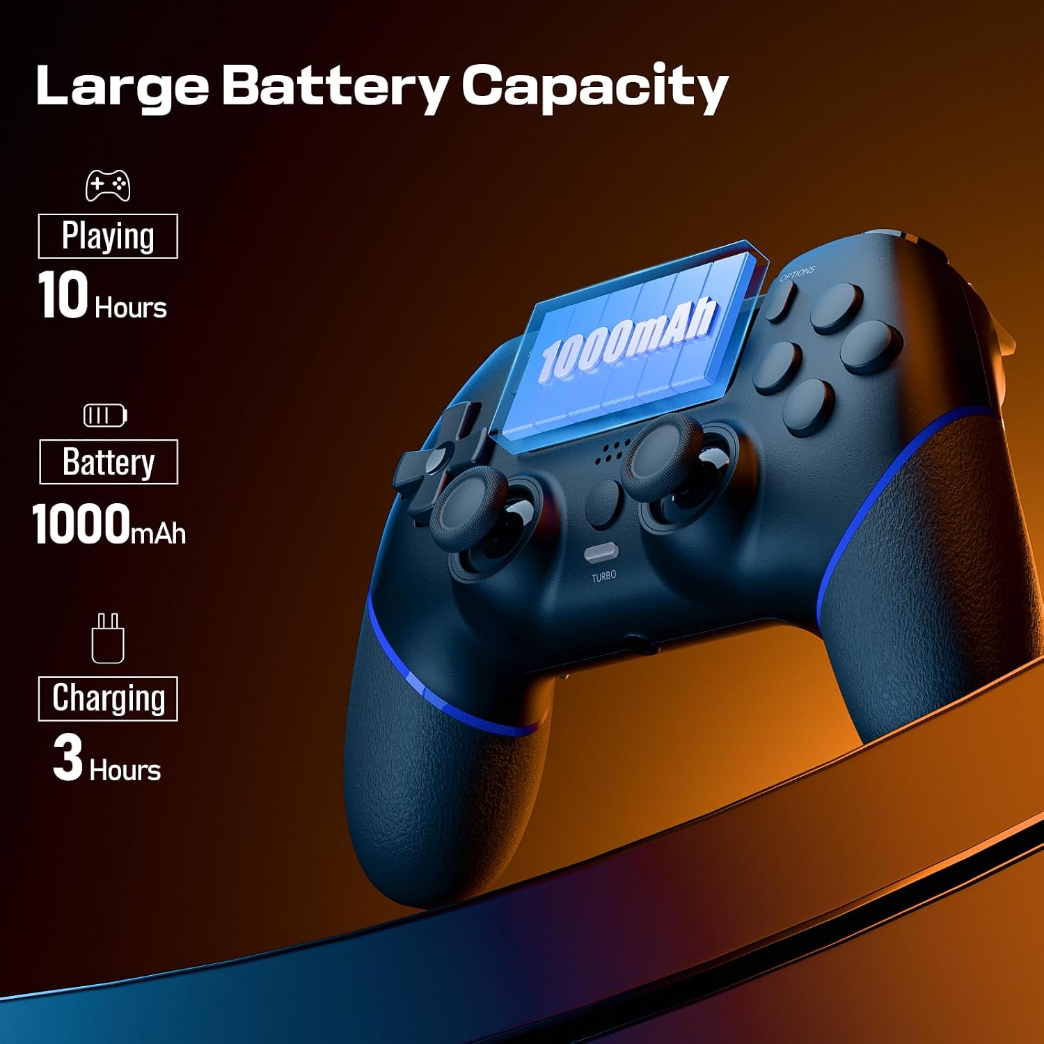 Thumbnail 6 de CHEREEKI Wireless Controller for PS4: Multi‑Platform Bluetooth Gamepad with Back Buttons and Turbo