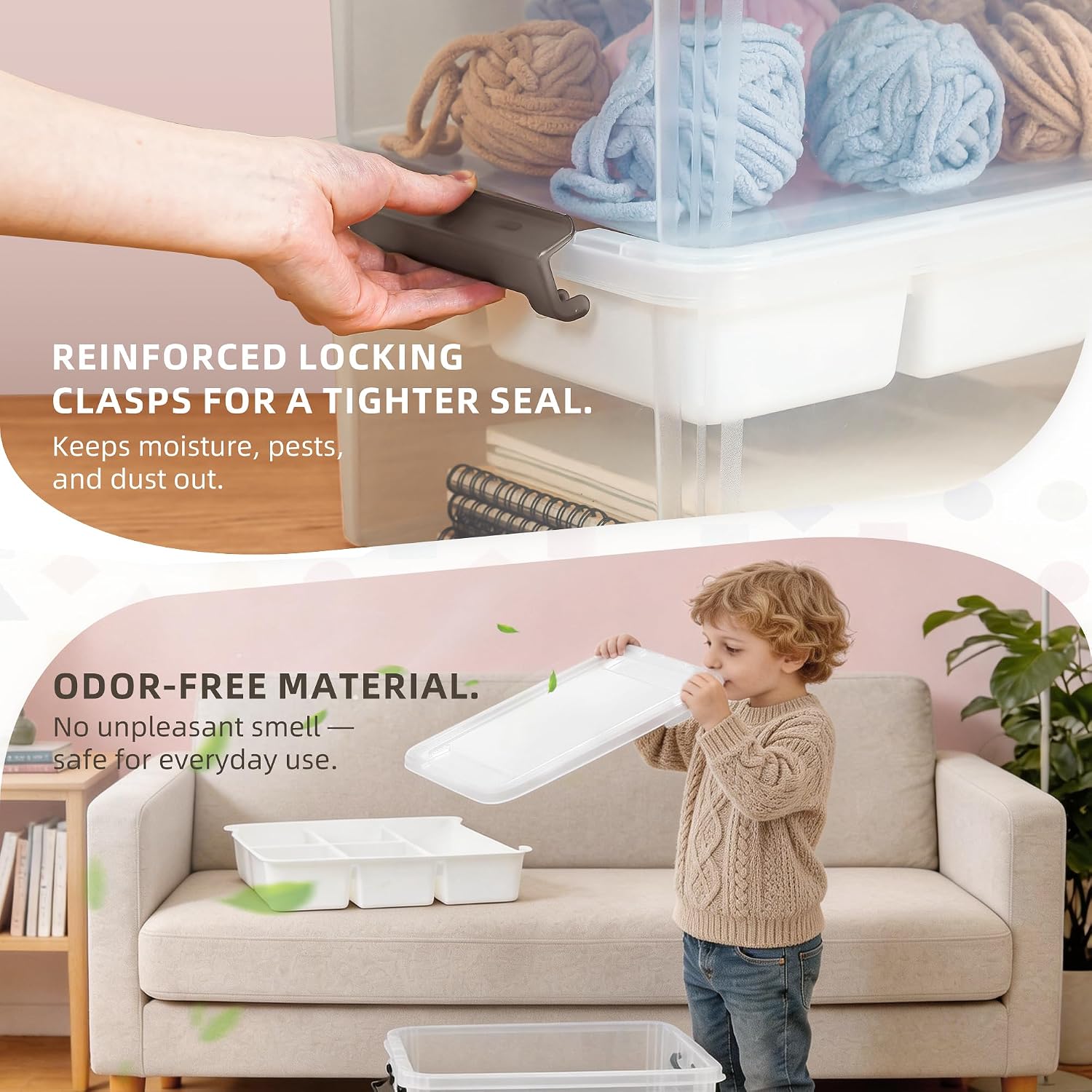 Thumbnail 4 de Bienvoun 6011 17 Qt Craft Storage Organizer with Removable Tray