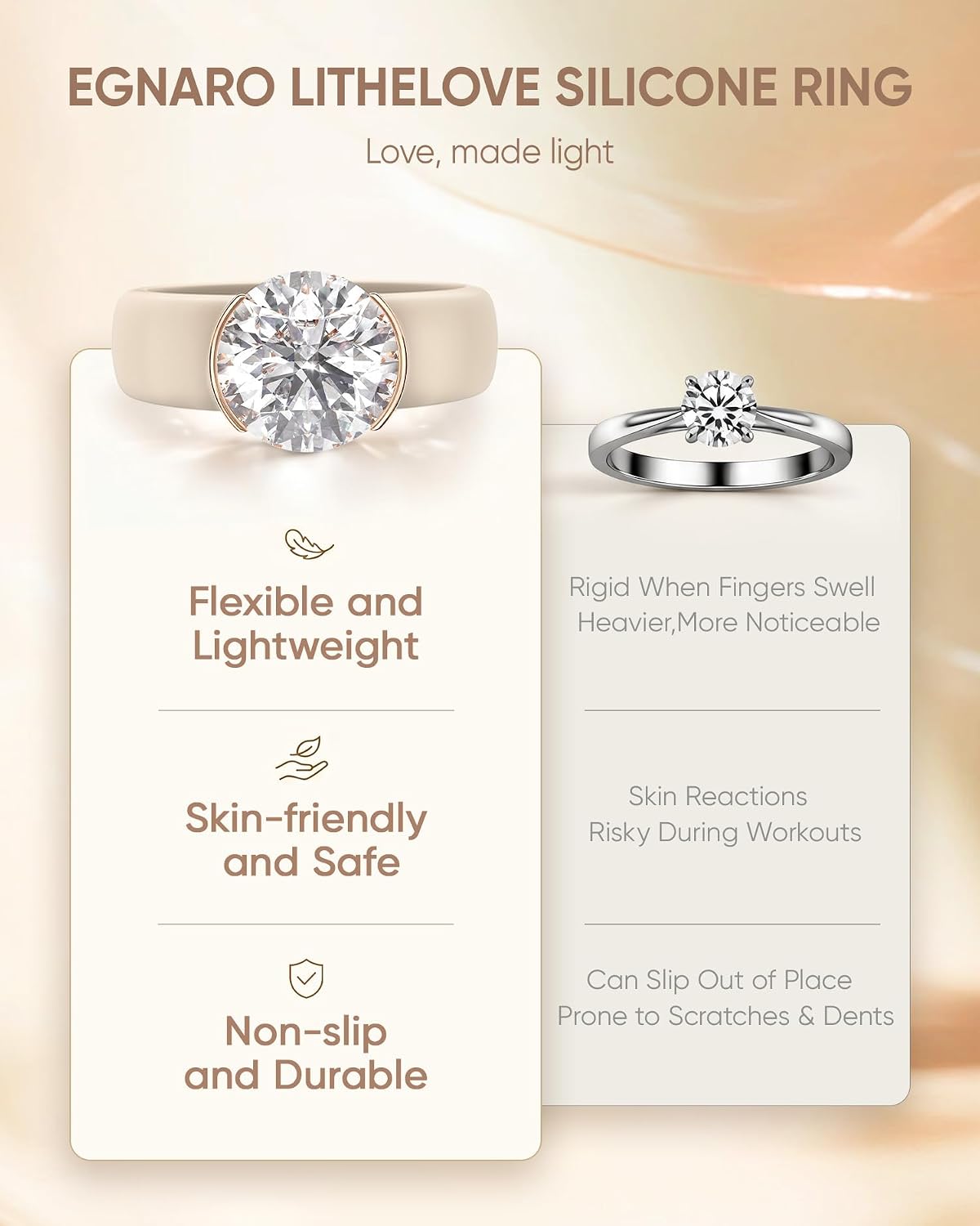 Thumbnail 6 de Egnaro Silicone Ring with 9A-Grade Cubic Zirconia